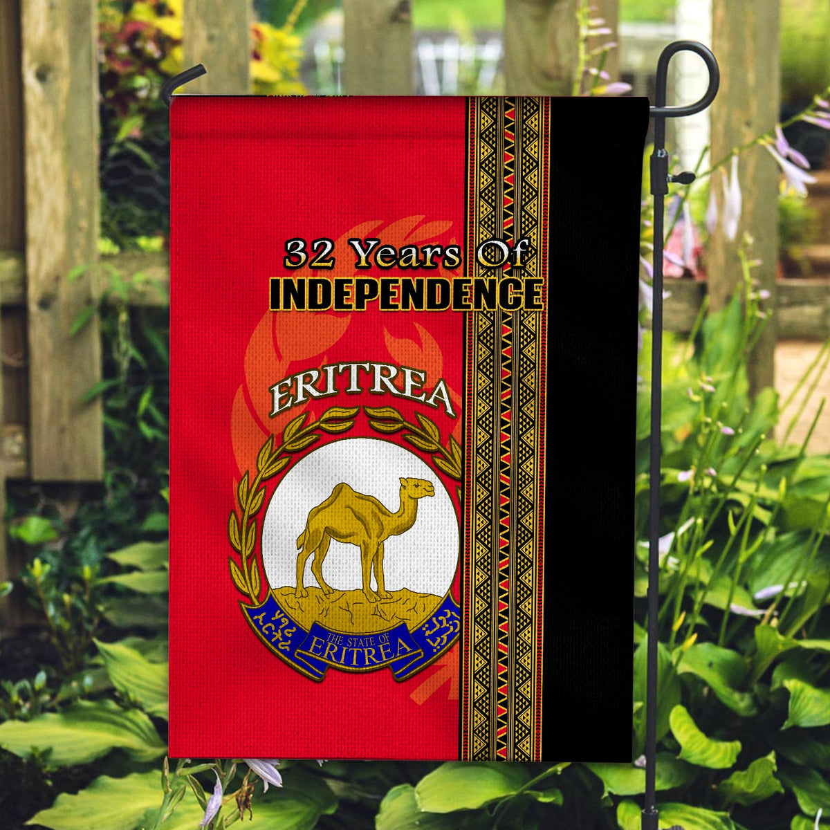 Eritrea Flag African Pattern Happy Independence Day Version Black Ver.02 - Wonder Print Shop