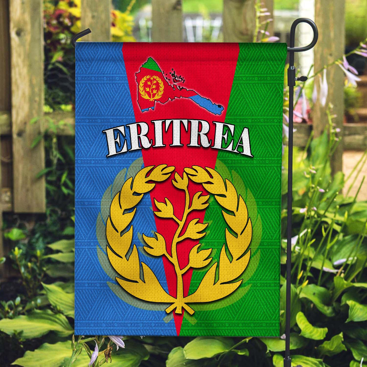 Eritrea Flag Eritrean Map Mix African Pattern Simple Style - Wonder Print Shop