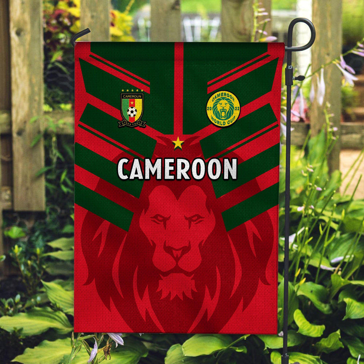 Cameroon Football Flag Les Lions Indomptables Red World Cup 2022 - Wonder Print Shop