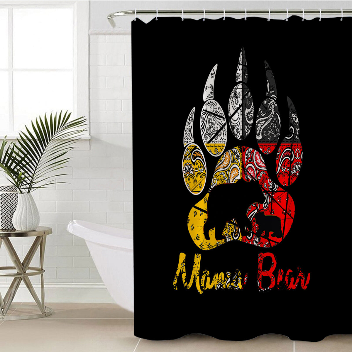 mama-bear-native-american-shower-curtain