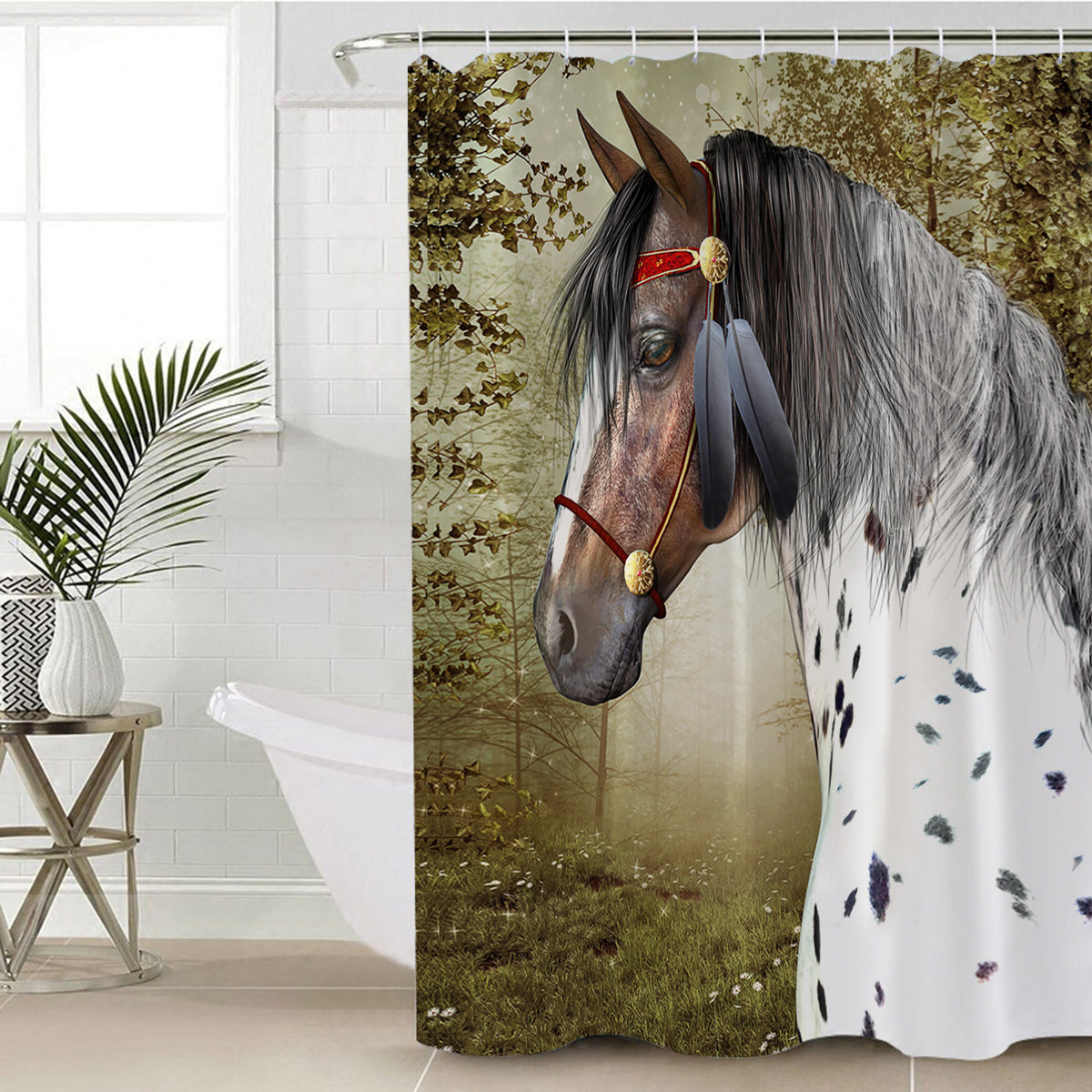 horse-native-american-shower-curtain