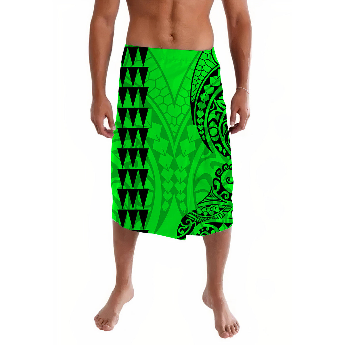 Kakau Polynesian Tribal Green Lavalava LT13 - Wonder Print Shop