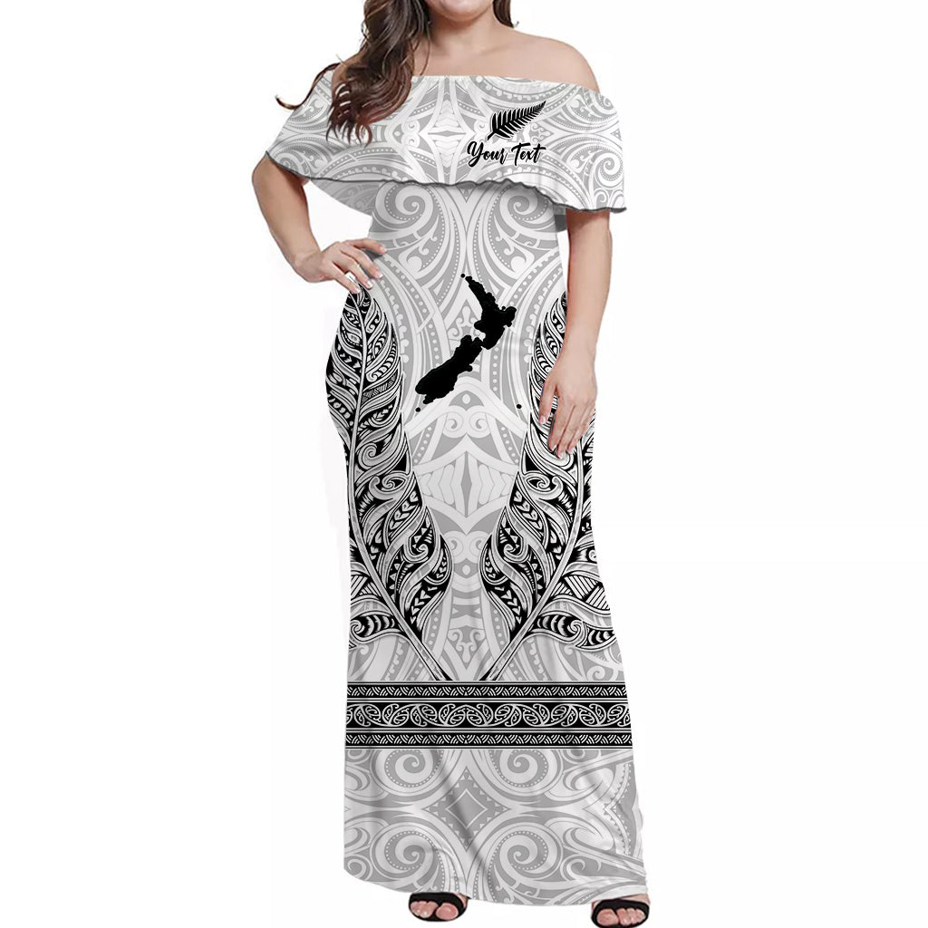 custom-personalised-new-zealand-silver-fern-off-shoulder-long-dress-maori-pattern-white