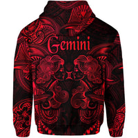 Gemini Zodiac Polynesian Hoodie Unique Style Red LT8 - Wonder Print Shop