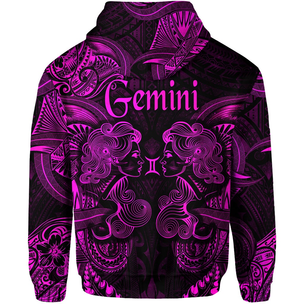 Gemini Zodiac Polynesian Hoodie Unique Style Pink LT8 - Wonder Print Shop