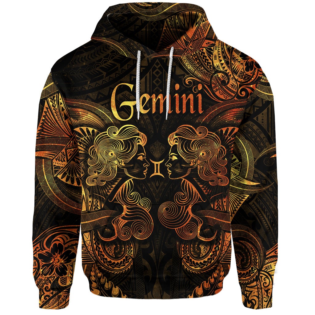 Gemini Zodiac Polynesian Hoodie Unique Style Gold LT8 - Wonder Print Shop