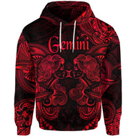 Gemini Zodiac Polynesian Hoodie Unique Style Red LT8 - Wonder Print Shop