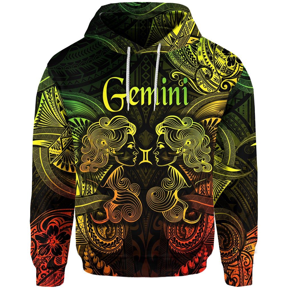 Gemini Zodiac Polynesian Hoodie Unique Style Reggae LT8 - Wonder Print Shop