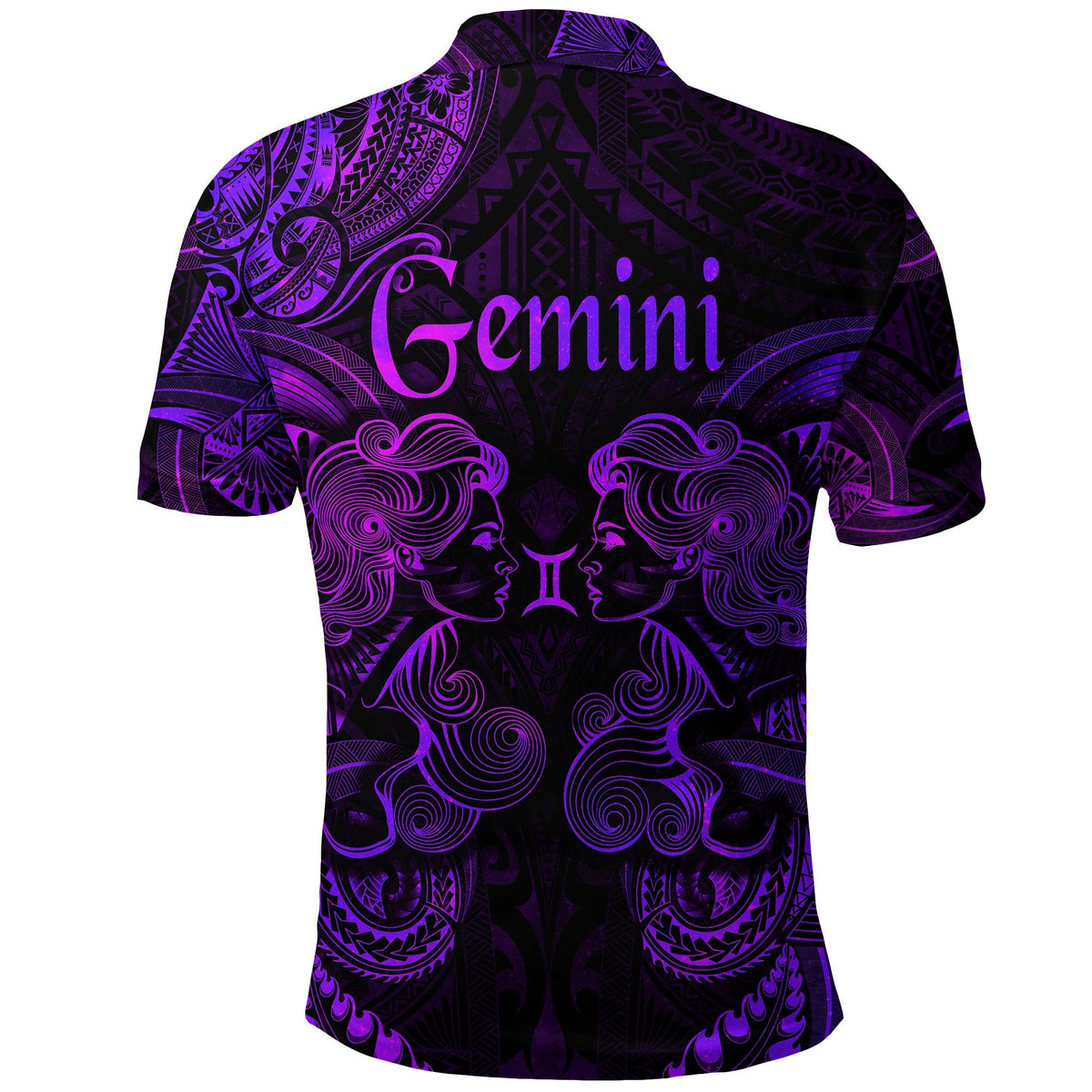 Gemini Zodiac Polynesian Polo Shirt Unique Style Purple LT8 - Wonder Print Shop