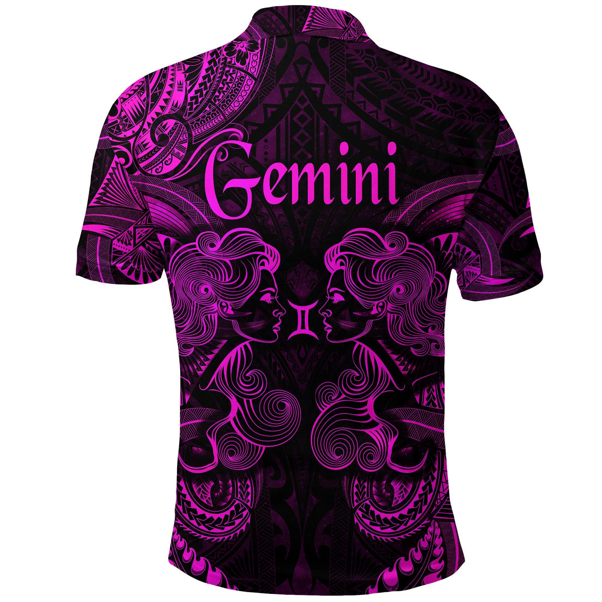 Gemini Zodiac Polynesian Polo Shirt Unique Style Pink LT8 - Wonder Print Shop