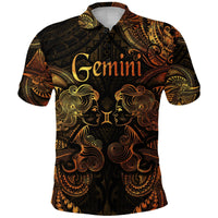 Gemini Zodiac Polynesian Polo Shirt Unique Style Gold LT8 - Wonder Print Shop