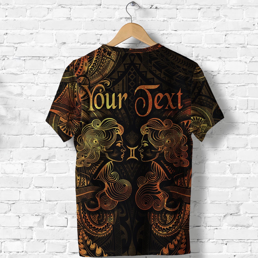 Custom Gemini Zodiac Polynesian T Shirt Unique Style Gold LT8 - Wonder Print Shop