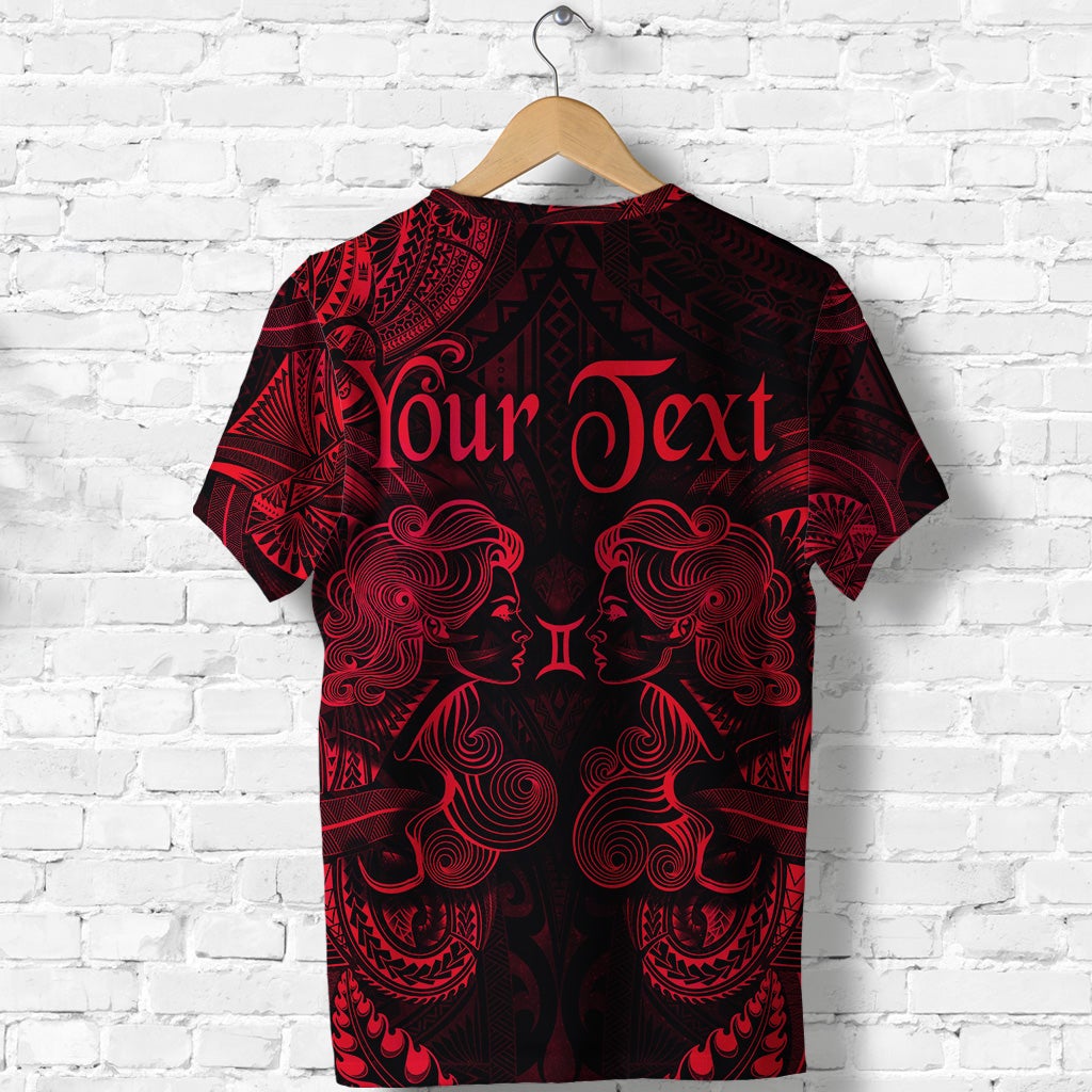 Custom Gemini Zodiac Polynesian T Shirt Unique Style Red LT8 - Wonder Print Shop