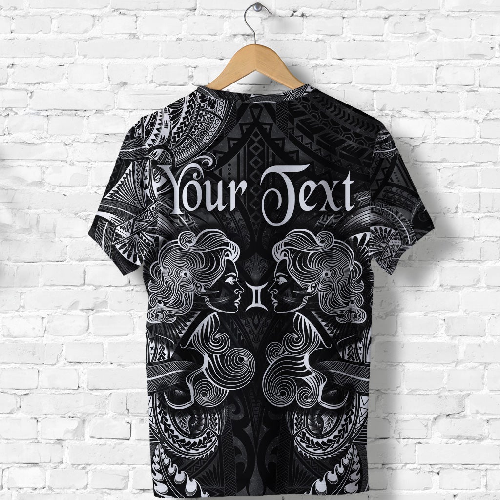 Custom Gemini Zodiac Polynesian T Shirt Unique Style Black LT8 - Wonder Print Shop
