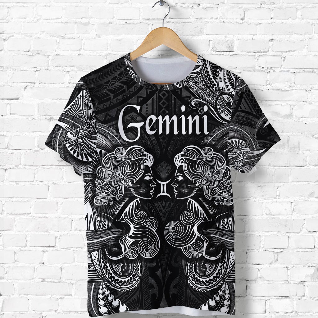 Custom Gemini Zodiac Polynesian T Shirt Unique Style Black LT8 - Wonder Print Shop