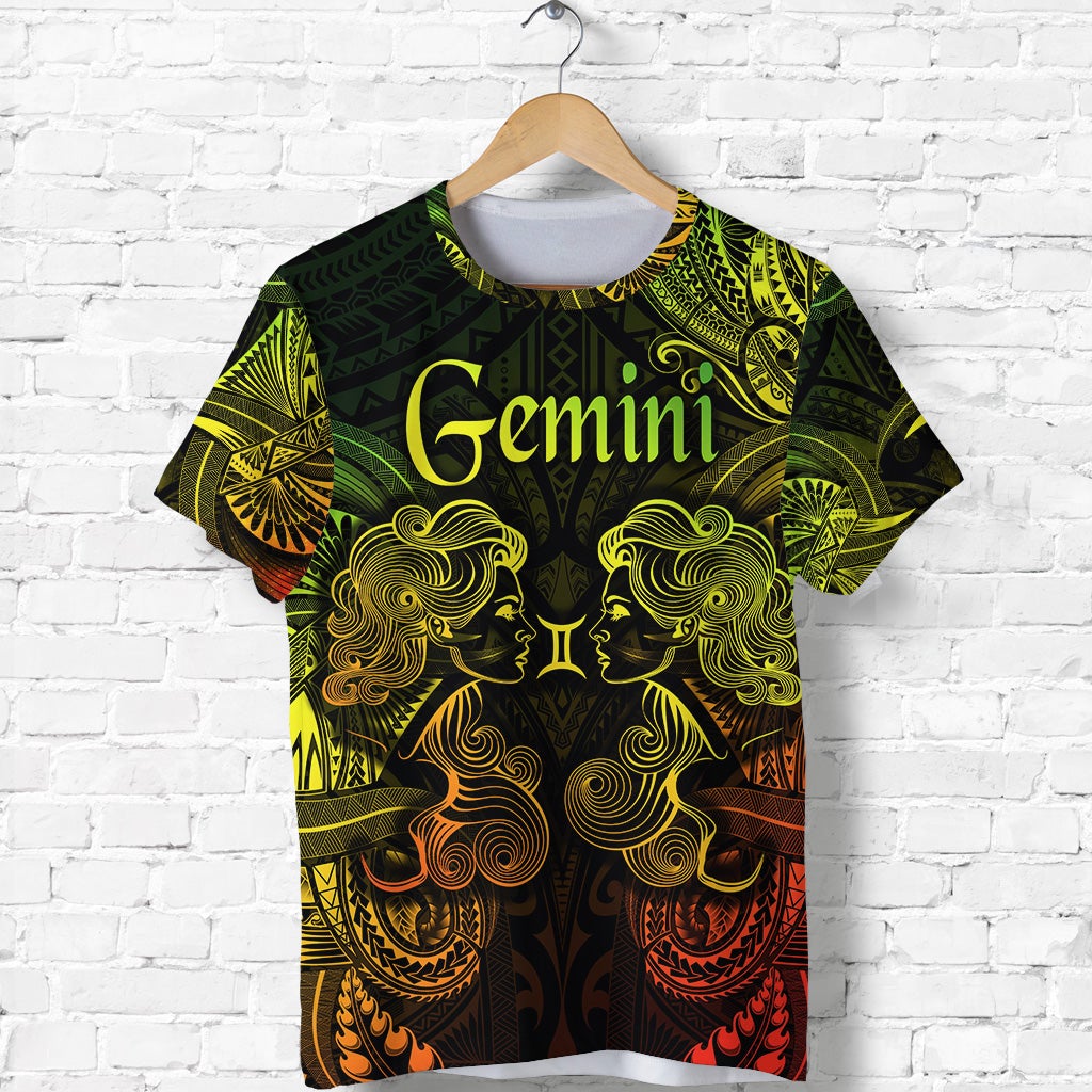 Custom Gemini Zodiac Polynesian T Shirt Unique Style Reggae LT8 - Wonder Print Shop