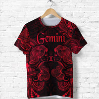 Custom Gemini Zodiac Polynesian T Shirt Unique Style Red LT8 - Wonder Print Shop