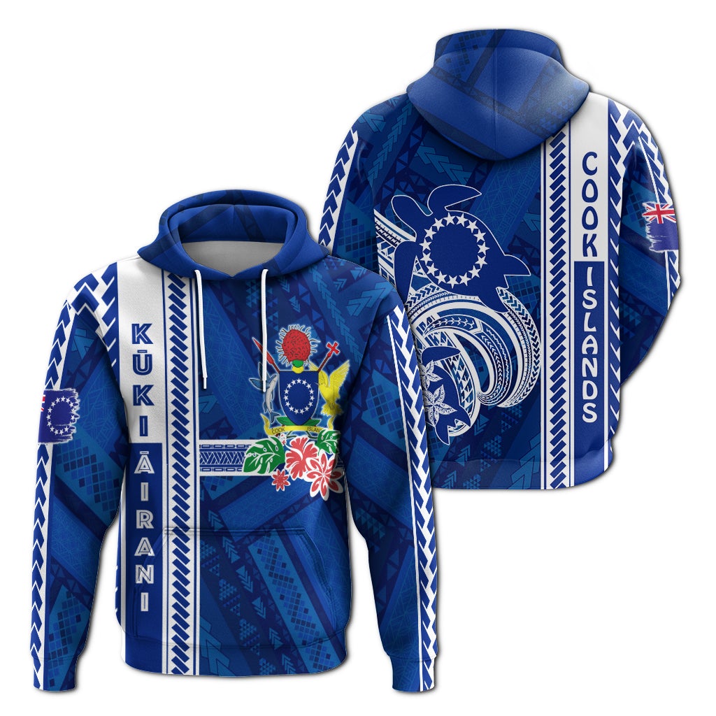 Cook Islands Turtle With Polynesian Geometrical Pattern Hoodie - Wonder Print Shop