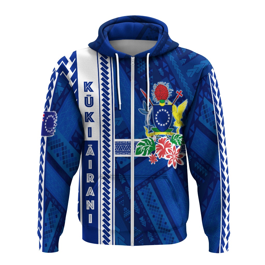 Cook Islands Turtle With Polynesian Geometrical Pattern Zip Up Hoodie - Wonder Print Shop