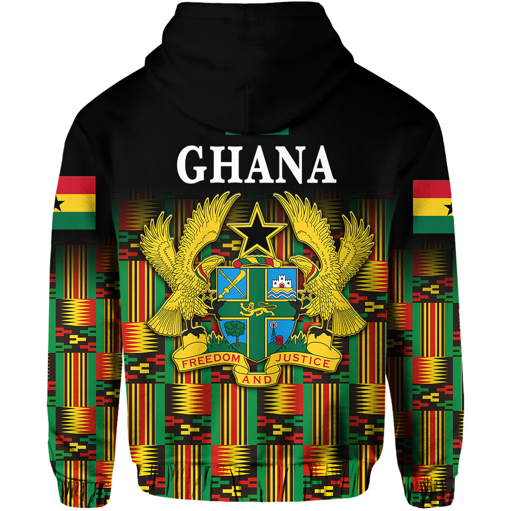 Ghana Hoodie Coat Of Arms Kente Pride LT8 - Wonder Print Shop