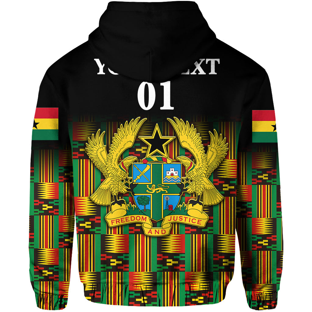Custom Ghana Zip Hoodie Coat Of Arms Kente Pride LT8 - Wonder Print Shop