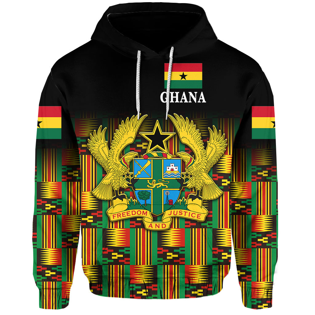 Custom Ghana Hoodie Coat Of Arms Kente Pride LT8 - Wonder Print Shop