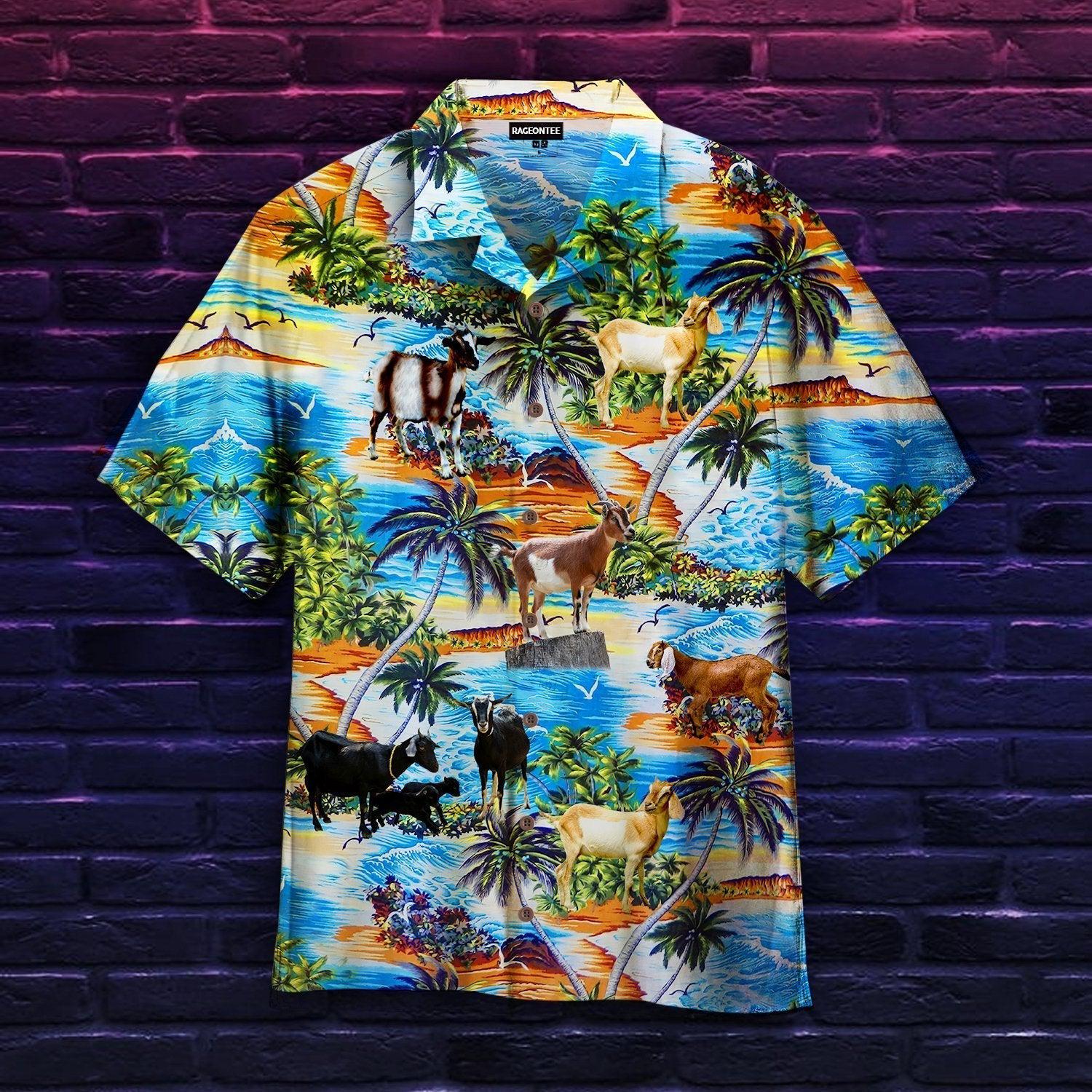 Goat On Beach Hawaiian Shirt - Wonder Print Shop