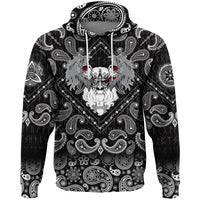 Viking Hoodie God Odin With Two Ravens with Bandana Paisley Style RLT12 - Wonder Print Shop
