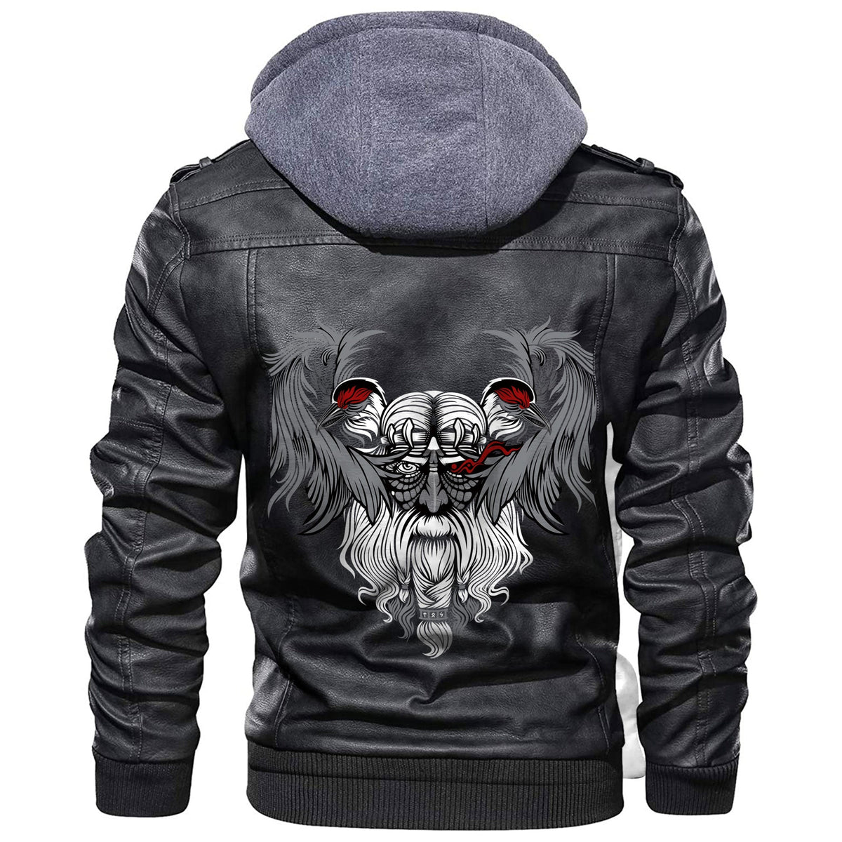 Viking God Odin With Two Ravens Leather Jacket RLT12 - Wonder Print Shop