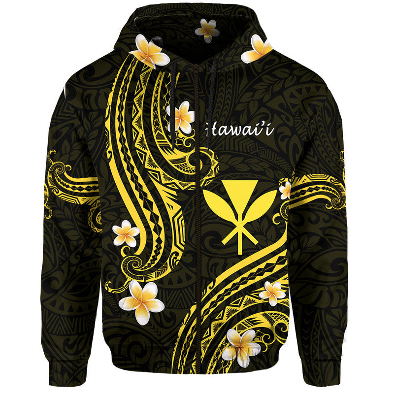 Hawaii Hoodie Gold Polynesian Line Style - Wonder Print Shop
