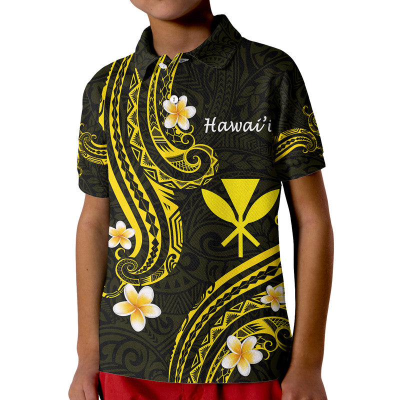 Custom Hawaii Polo Shirt Gold Polynesian Line Style - Wonder Print Shop