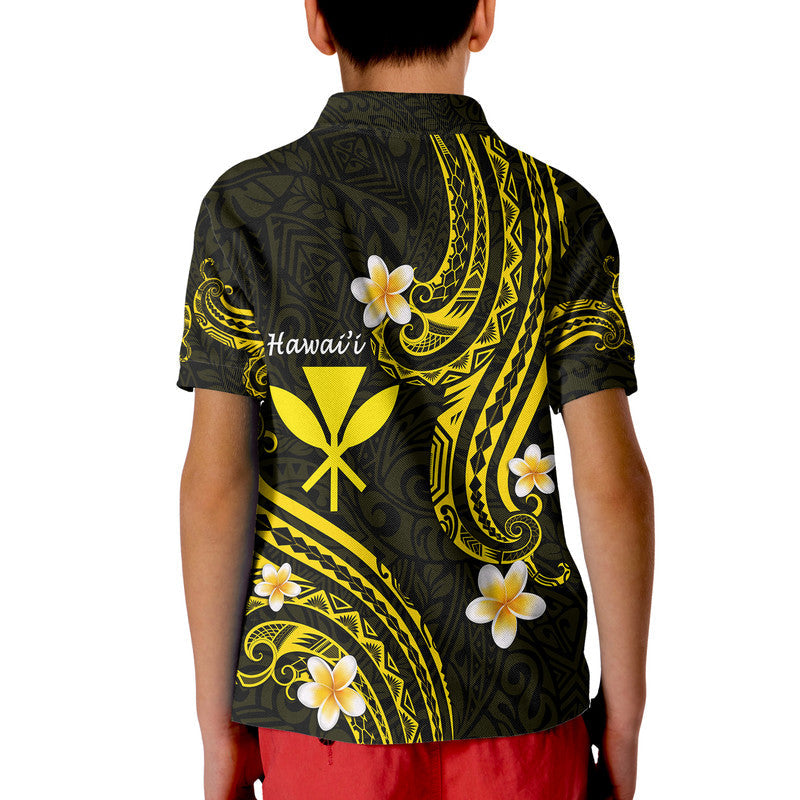Hawaii Polo Shirt Gold Polynesian Line Style - Wonder Print Shop