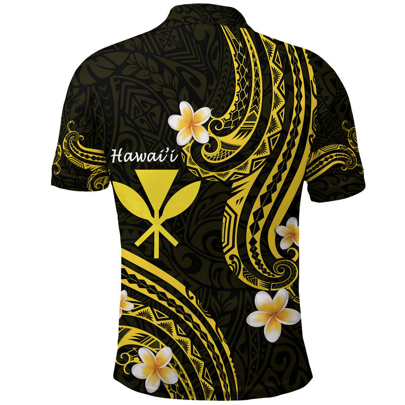 Hawaii Polo Shirt Gold Polynesian Line Style - Wonder Print Shop