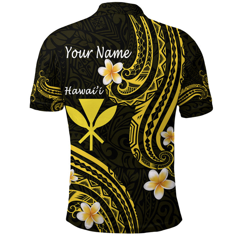 Custom Hawaii Polo Shirt Gold Polynesian Line Style - Wonder Print Shop