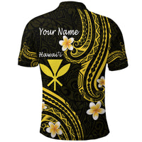 Custom Hawaii Polo Shirt Gold Polynesian Line Style - Wonder Print Shop