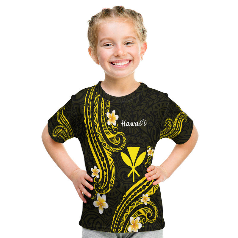 Hawaii T Shirt Gold Polynesian Line Style - Wonder Print Shop
