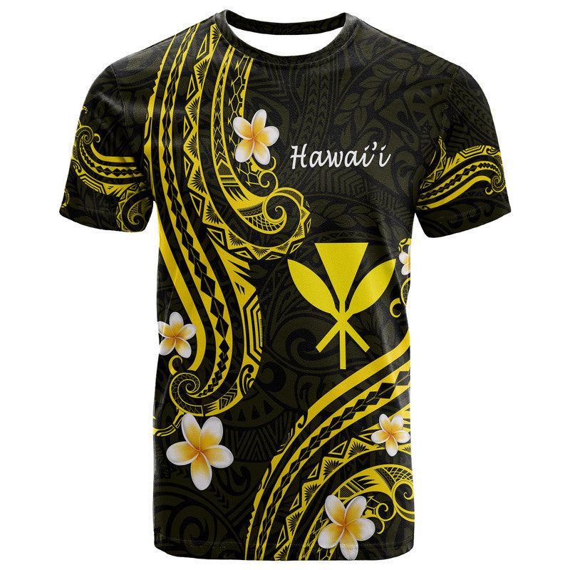 Hawaii T Shirt Gold Polynesian Line Style - Wonder Print Shop