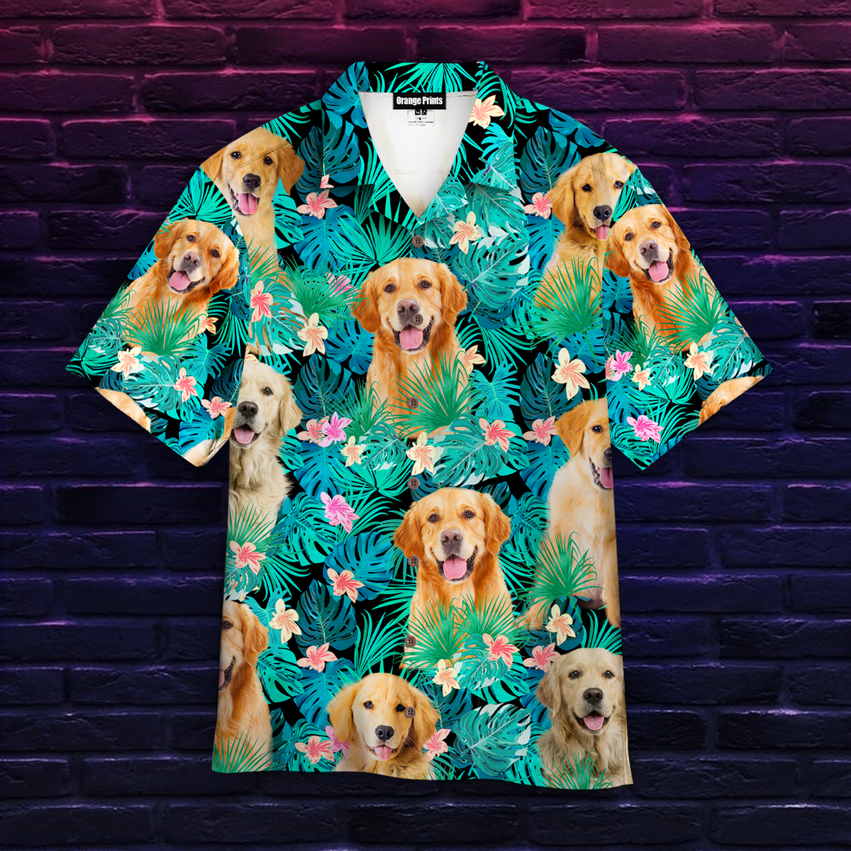 Golden Retriever Tropical Hawaiian Shirt - Wonder Print Shop