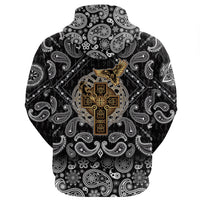 Viking Hoodie Golden Reven Cross with Bandana Paisley Style RLT12 - Wonder Print Shop