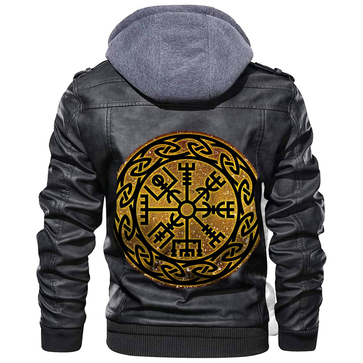 Viking Golden Vegvisir Leather Jacket RLT12 - Wonder Print Shop