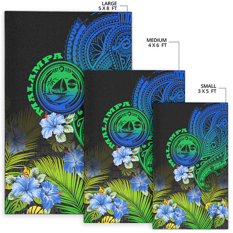 Vanuatu Malampa Province Area Rug Hibiscus Tribal Polynesian Tattoo Ver Gradient LT9 - Wonder Print Shop