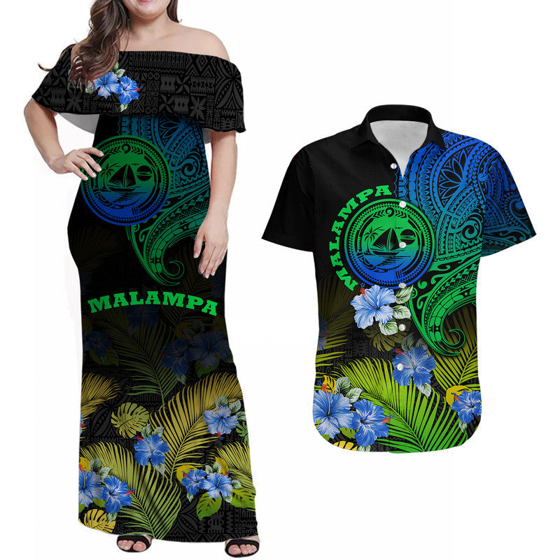 Vanuatu Malampa Province Matching Hawaiian Shirt And Dress Hibiscus Tribal Polynesian Tattoo Ver Gradient LT9 - Wonder Print Shop