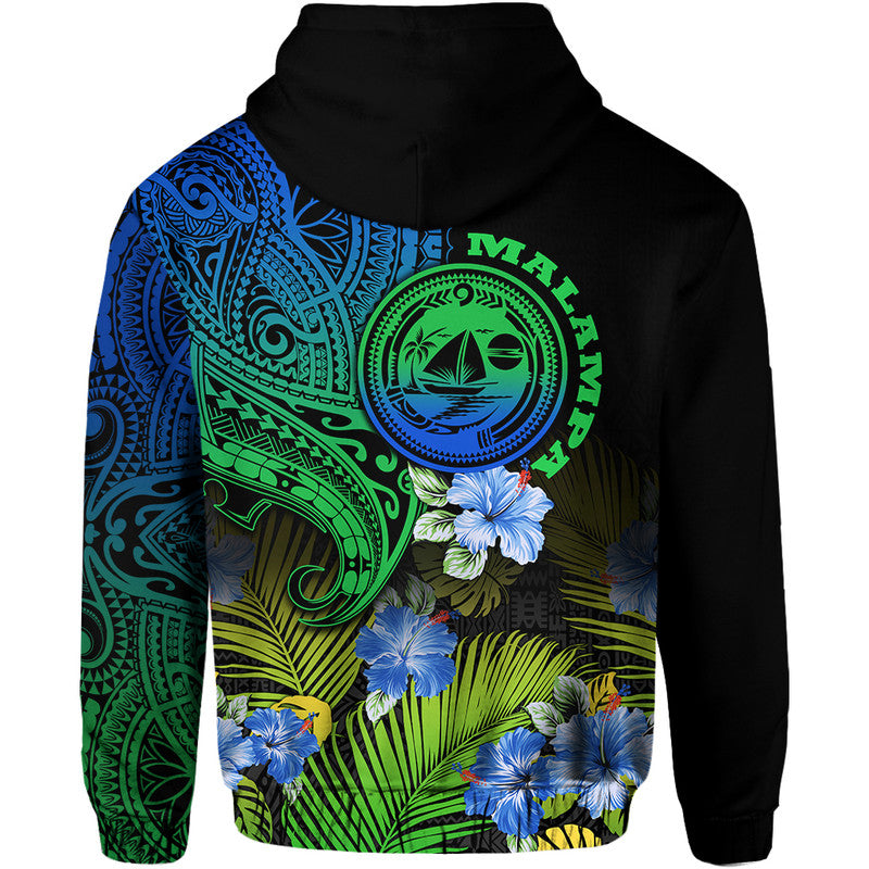 Vanuatu Malampa Province Hoodie Hibiscus Tribal Polynesian Tattoo Ver Gradient - Wonder Print Shop
