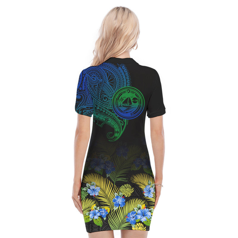 vanuatu-malampa-province-polo-dress-hibiscus-tribal-polynesian-tattoo-ver-gradient