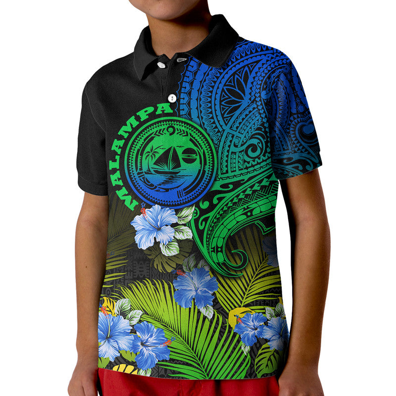 Malampa Province Vanuatu Polo Shirt Hibiscus Tribal Polynesian Tattoo Ver Gradient - Wonder Print Shop