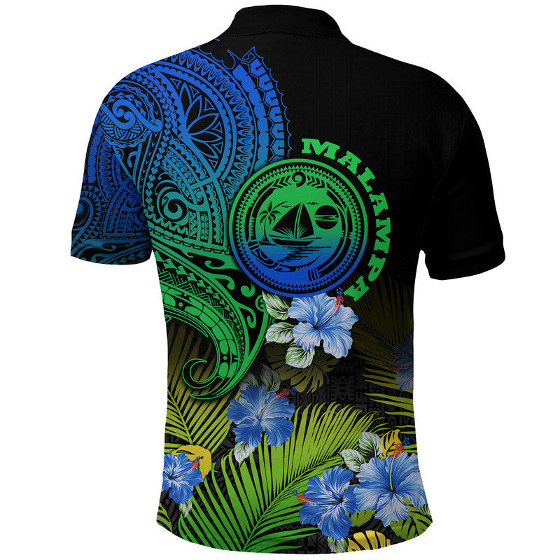Malampa Province Vanuatu Polo Shirt Hibiscus Tribal Polynesian Tattoo Ver Gradient - Wonder Print Shop