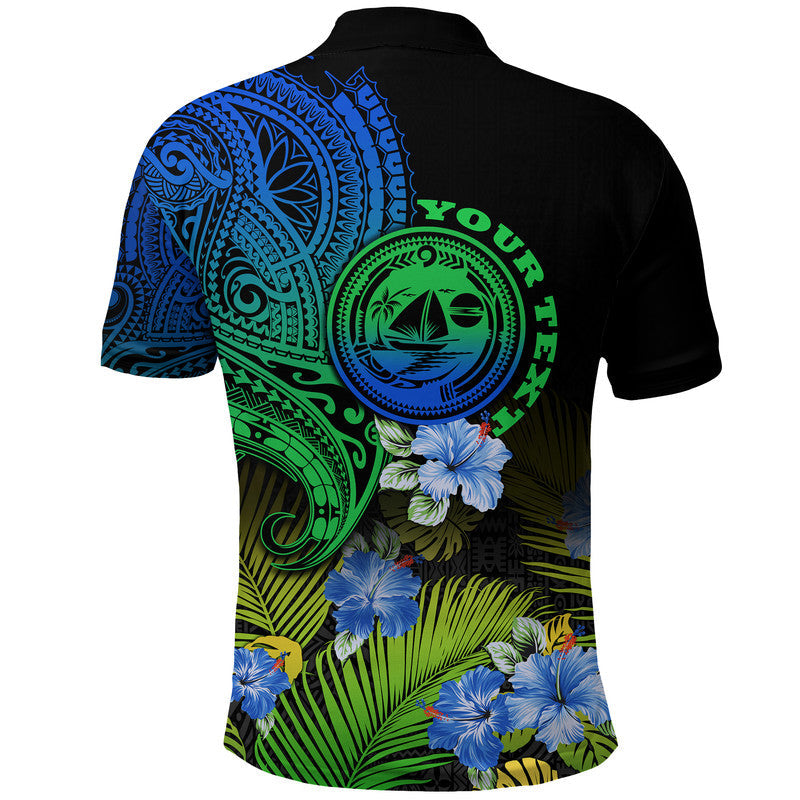 Custom Malampa Province Vanuatu Polo Shirt Hibiscus Tribal Polynesian Tattoo Ver Gradient - Wonder Print Shop