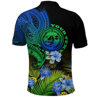 Custom Malampa Province Vanuatu Polo Shirt Hibiscus Tribal Polynesian Tattoo Ver Gradient - Wonder Print Shop
