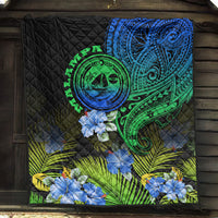 Vanuatu Malampa Province Premium Quilt Hibiscus Tribal Polynesian Tattoo Ver Gradient - Wonder Print Shop