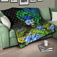 Vanuatu Malampa Province Premium Quilt Hibiscus Tribal Polynesian Tattoo Ver Gradient - Wonder Print Shop